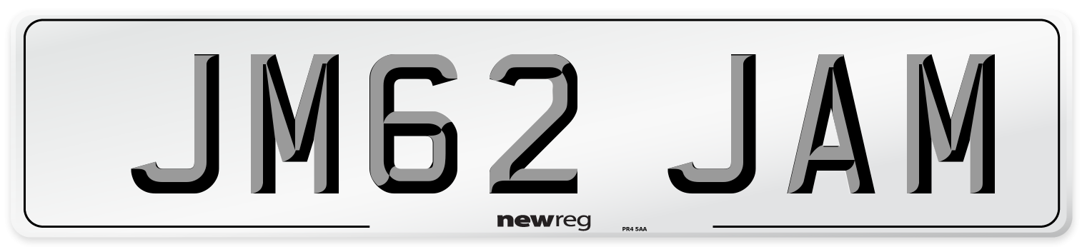 JM62 JAM Number Plate from New Reg